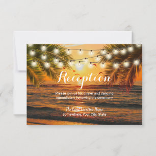 Tropischer Sommer-Sonnenuntergangs-Strand-Hochzeit Einladung