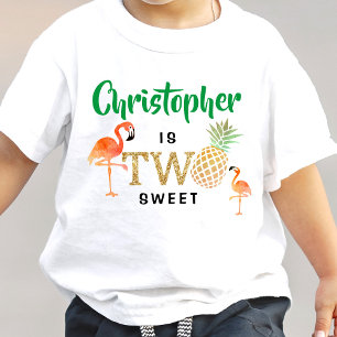 Tropischer Sommer Strand Luau Jungen 2. Geburtstag Kleinkind T-shirt