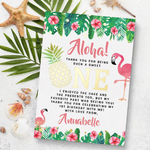 Tropischer Sommer Strand Luau Mädchen 1. Geburtsta Folieneinladung