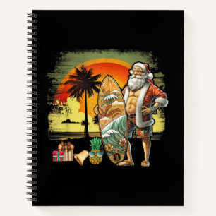 Tropischer Sommer Surfen Weihnachtsmann 6 Pack Wei Notizbuch