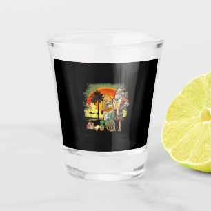 Tropischer Sommer Surfen Weihnachtsmann 6 Pack Wei Schnapsglas
