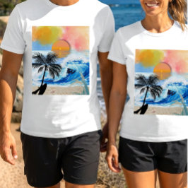 Tropischer Sommer-Surfing-Sonnenuntergang Strand U T-Shirt