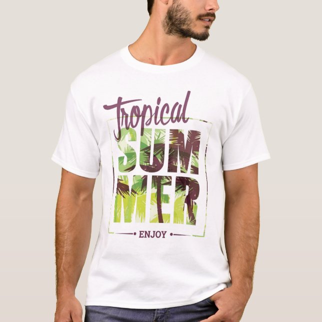 tropischer Sommer T-Shirt (Vorderseite)
