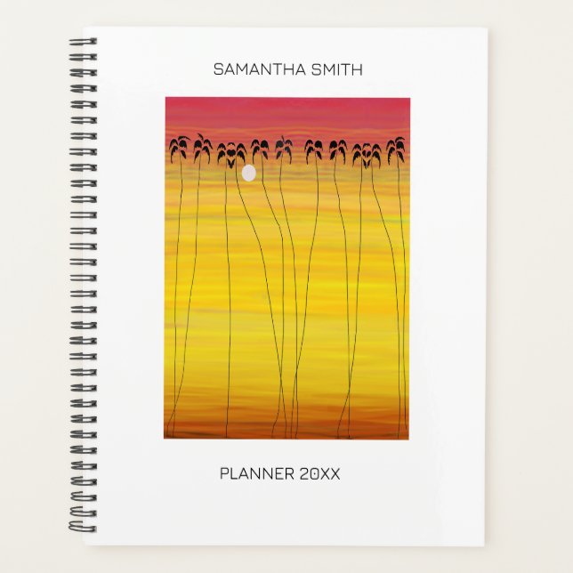 Tropischer Sommer und Silhouette Kokospalmen Planer (Vorderseite)