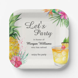 Tropischer Sommercocktail-Party für die Altersvers Pappteller