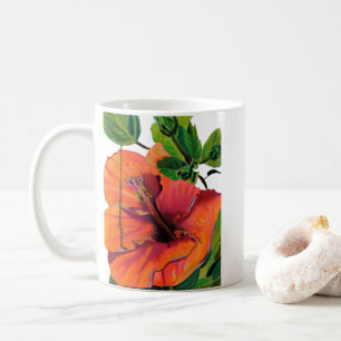 Tropischer Sommerorange-Hibiskus Kaffeetasse