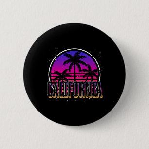 Tropischer Sommerurlaub Cali Retro Palmen Kaliforn Button