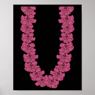Tropischer Sommerurlaub Hawaiianische Blumenkette Poster