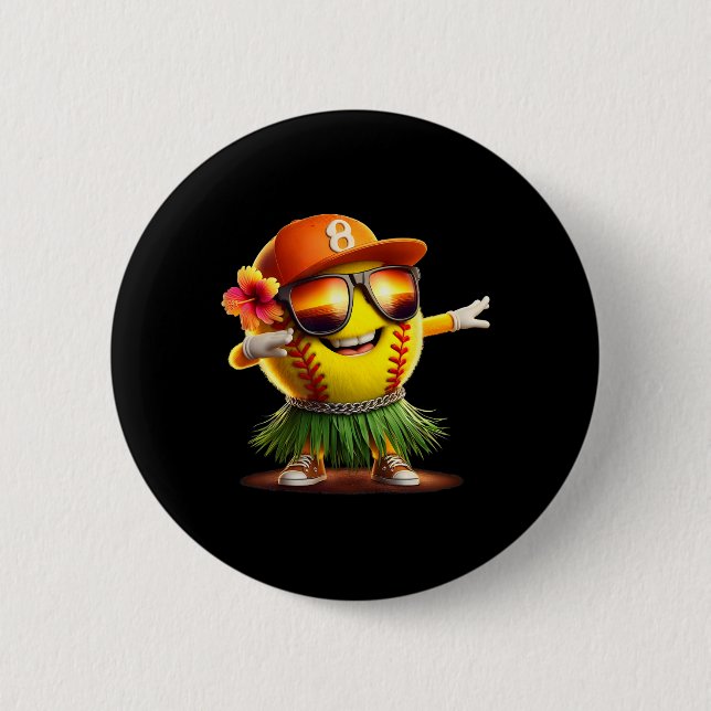 Tropischer Sommerurlaub Lustiges Hawaii Softll Ll  Button (Vorderseite)