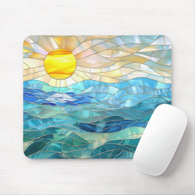 Tropischer Sonnenaufgang am Strand Mousepad (Mit Mouse)