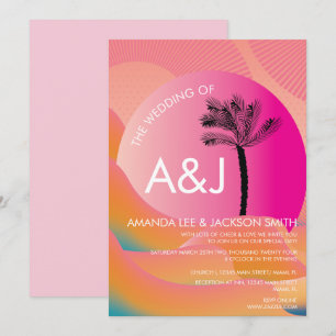Tropischer Sonnenaufgang Fett rosa Orangefarbene w Einladung