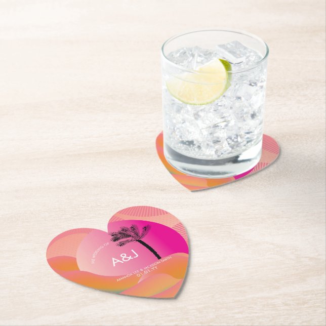 Tropischer Sonnenaufgang Fett rosa Orangefarbene w Untersetzer (Vor Ort)