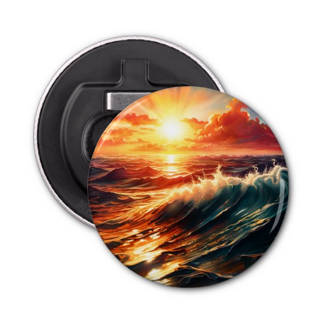 Tropischer Sonnenaufgang Flaschenöffner (Vorderseite)