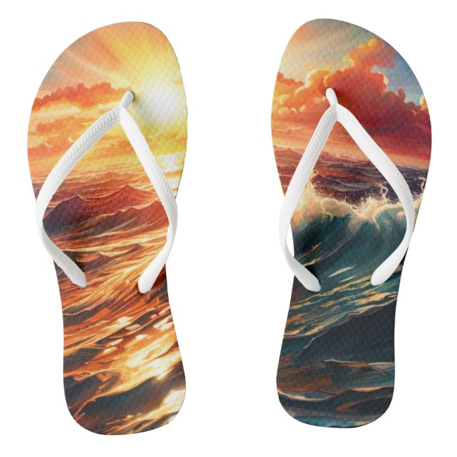 Tropischer Sonnenaufgang Flip Flops (Fußbett)