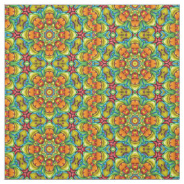 Tropischer Sonnenbrand Vintages Fraktal Kaleidosko Stoff