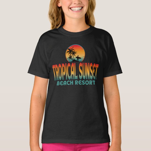 TROPISCHER SONNENSTRANDRESORT SOMMERÜBERWACHUNG T-Shirt (Vorderseite)