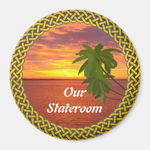 Tropischer Sonnenuntergang fasste Stateroom Magnet