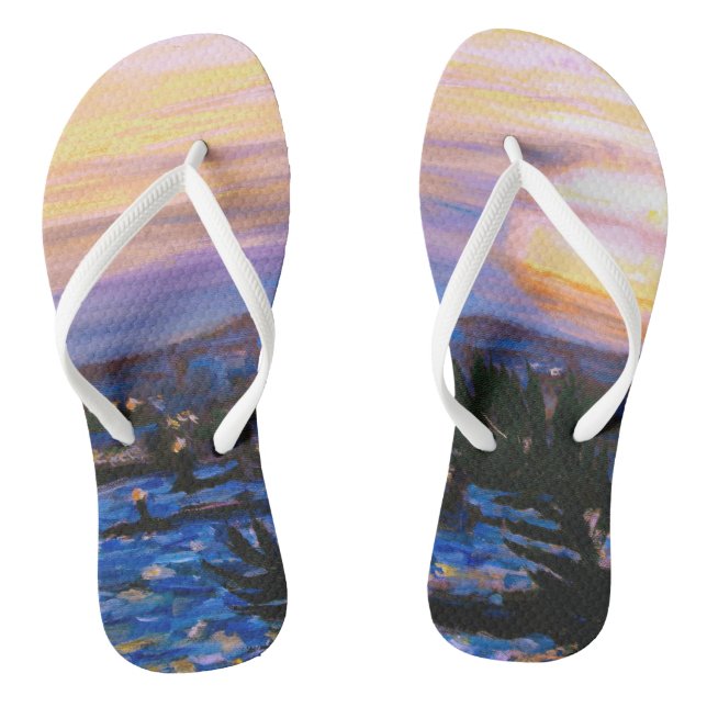 Tropischer Sonnenuntergang Flip Flops (Fußbett)