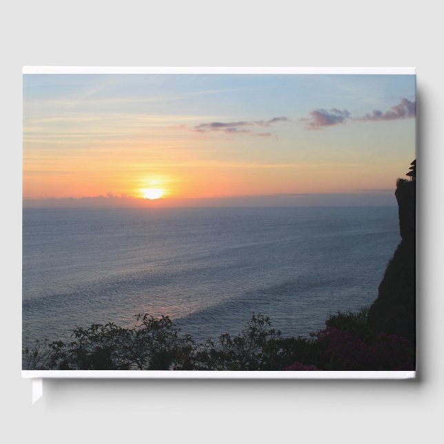 Tropischer Sonnenuntergang Gästebuch (Vorderseite)
