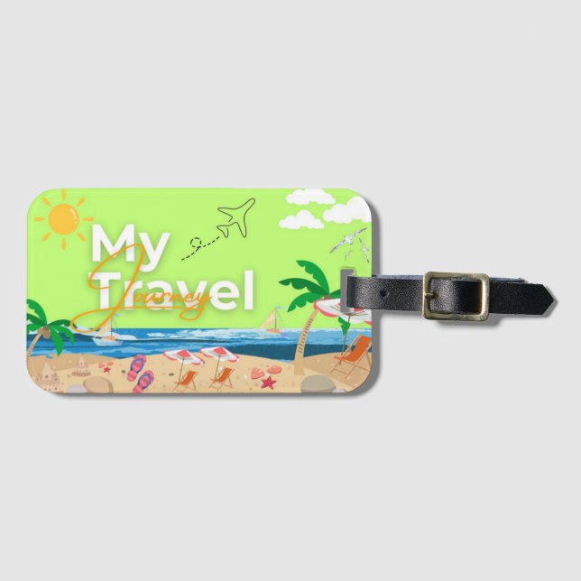 Tropischer Sonnenuntergang Gepäckanhänger (Vorderseite (Horizontal))
