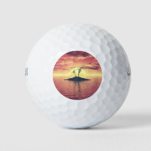 Tropischer Sonnenuntergang Golfball