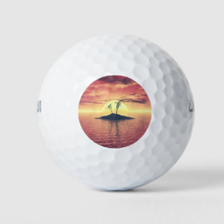 Tropischer Sonnenuntergang Golfball