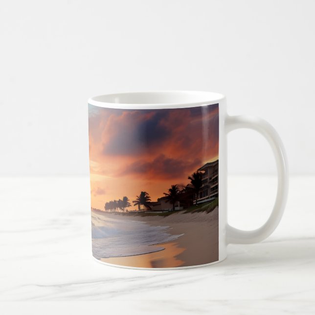 Tropischer Sonnenuntergang Kaffeetasse (Rechts)