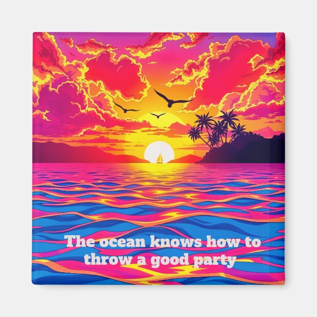 Tropischer Sonnenuntergang  Magnet (Vorne)