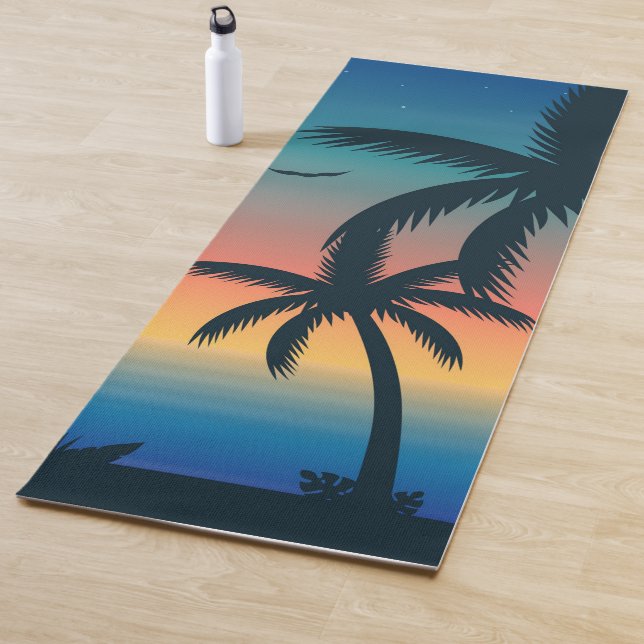 Tropischer Sonnenuntergang mit Palmen Yoga Mat Yogamatte (Beispiel)