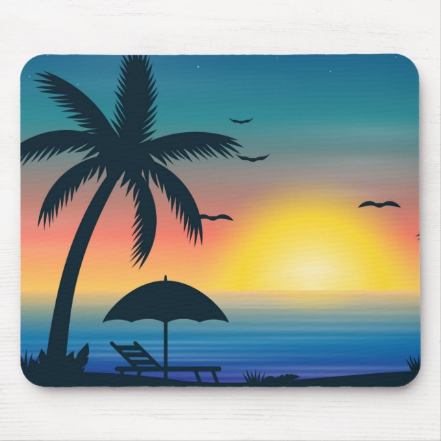 Tropischer Sonnenuntergang Mouse Pad Mousepad (Vorne)