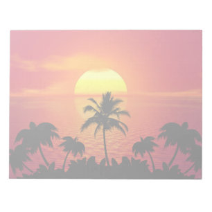 Tropischer Sonnenuntergang Notizblock