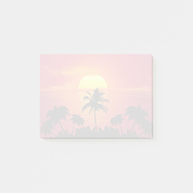Tropischer Sonnenuntergang Post-it Klebezettel (Vorderseite)
