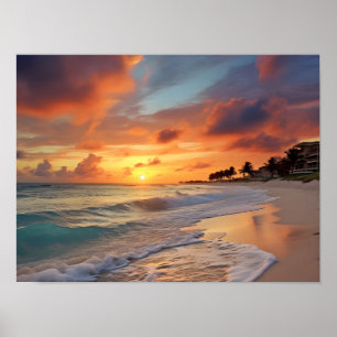 Tropischer Sonnenuntergang Poster