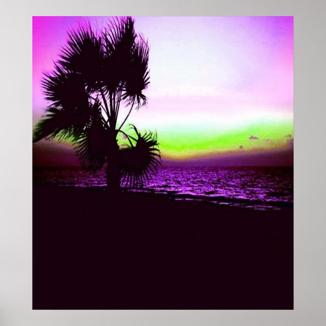Tropischer Sonnenuntergang Poster (Vorne)