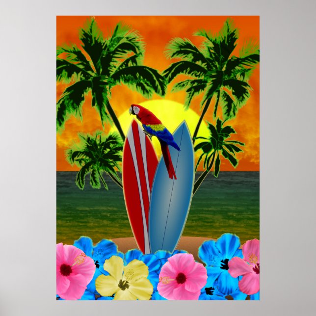 Tropischer Sonnenuntergang Poster (Vorne)
