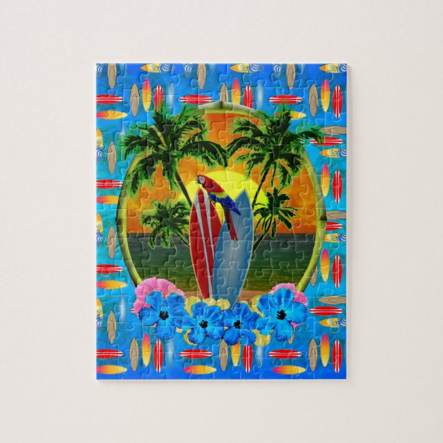Tropischer Sonnenuntergang Puzzle (Vertikal)