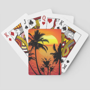 Tropischer Sonnenuntergang Spielkarten