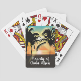 Tropischer Sonnenuntergang Spielkarten