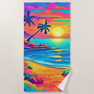 Tropischer Sonnenuntergang Strandtuch