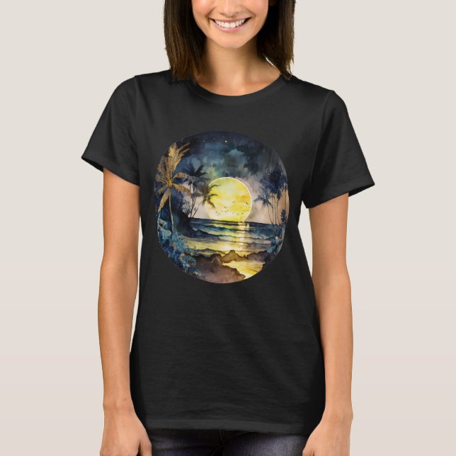 Tropischer Sonnenuntergang T-Shirt (Vorderseite)