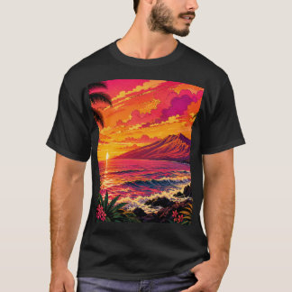 Tropischer Sonnenuntergang T-Shirt