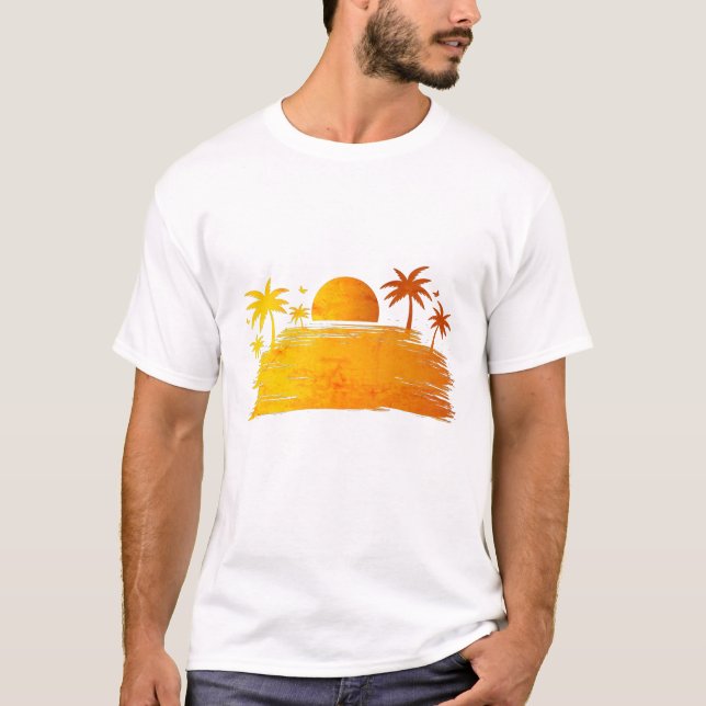 Tropischer Sonnenuntergang T-Shirt (Vorderseite)