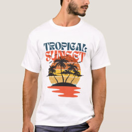 Tropischer Sonnenuntergang T-Shirt