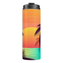 Tropischer Sonnenuntergang Thermosbecher