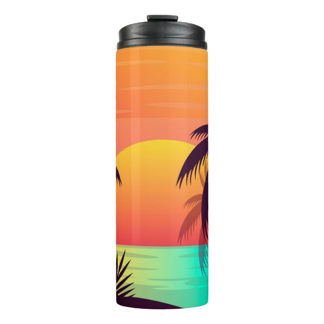 Tropischer Sonnenuntergang Thermosbecher (Vorderseite)
