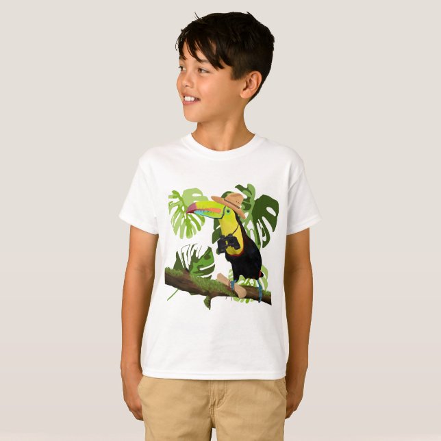 Tropischer Spaß Toucan Jungle Explorer T-Shirt (Vorne ganz)