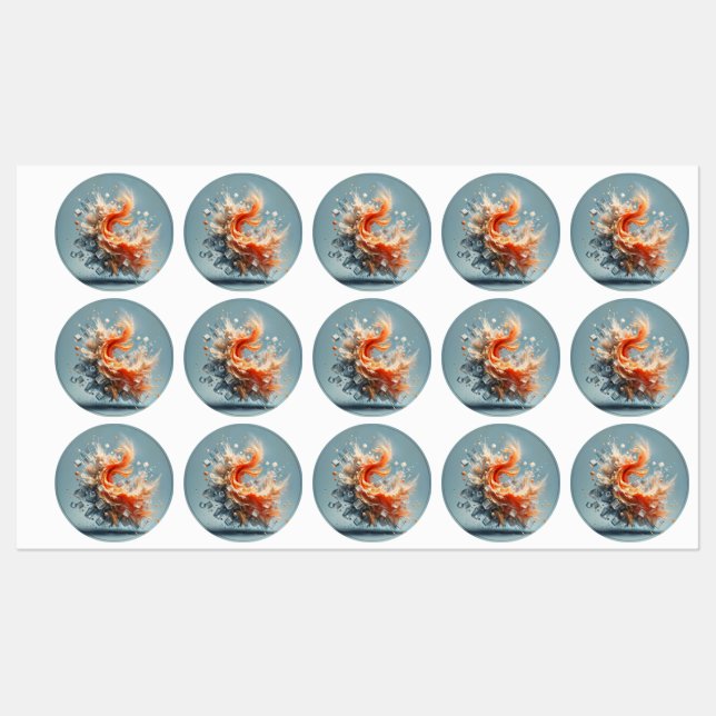 Tropischer Splash Etiketten (Blatt)