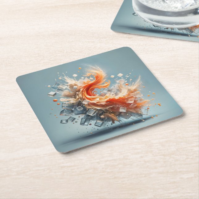 Tropischer Splash Rechteckiger Pappuntersetzer (angewinkelt)
