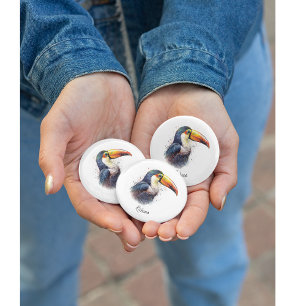 Tropischer Splendor Toucan, kundenspezifisch Button