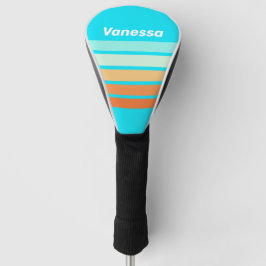 Tropischer Spritzer über Streifen mit Namen Golf Headcover